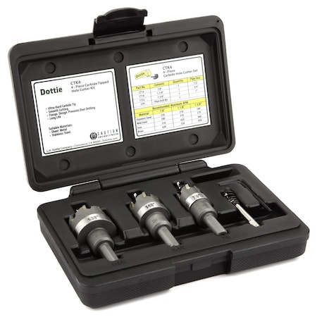 Dottie L.H. Dottie 4-Piece Carbide Hole Cutter Kit CTK4